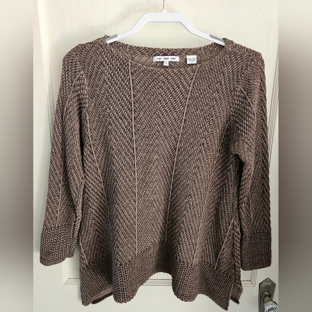 Eight Eight Eight Textured Brown Sweater